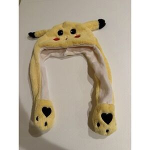 Pokémon Pikachu Soft Plush Hat With Moving Ears One Size Cap Beanie Kids Youth